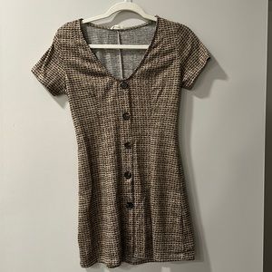 Short Sleeve Faux Button Down Dress